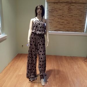 Anthropologie Brand Totem Brown Motif Jumpsuit 12